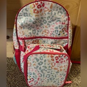 Leopard backpack and lunch box